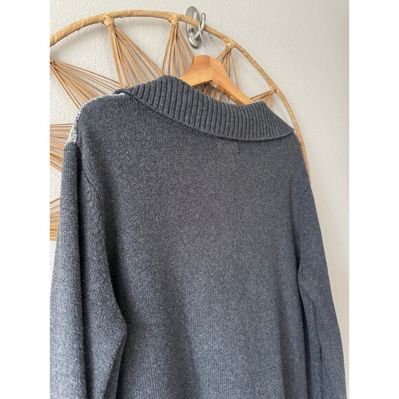 PURE Knits Handknit Lagenlook Artsy Long Sweater Cardigan Pearl Big Buttons Sz L - Picture 10 of 13